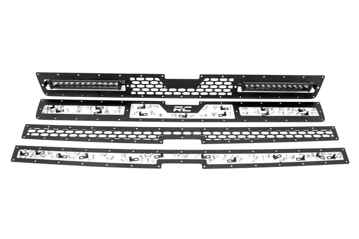 Mesh Grille | 12" Single Row LED Pair | Black | Chevy Silverado 2500 HD/3500 HD (11-14)