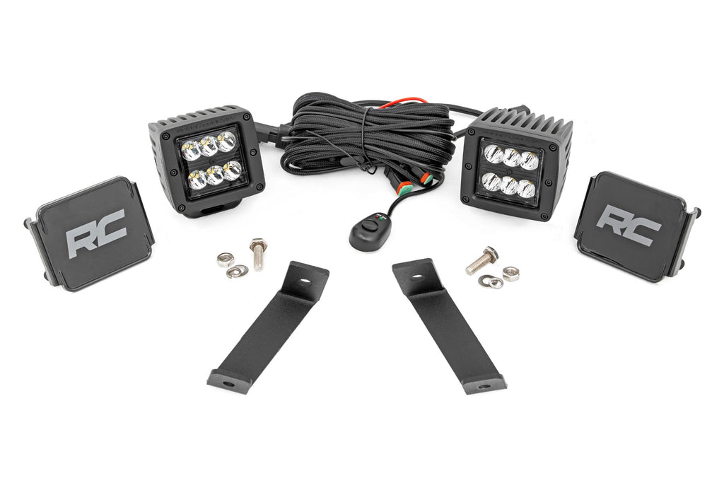 LED Light Kit | Ditch Mount | 2" Black Pair | Spot | Jeep Cherokee KL (14-21)