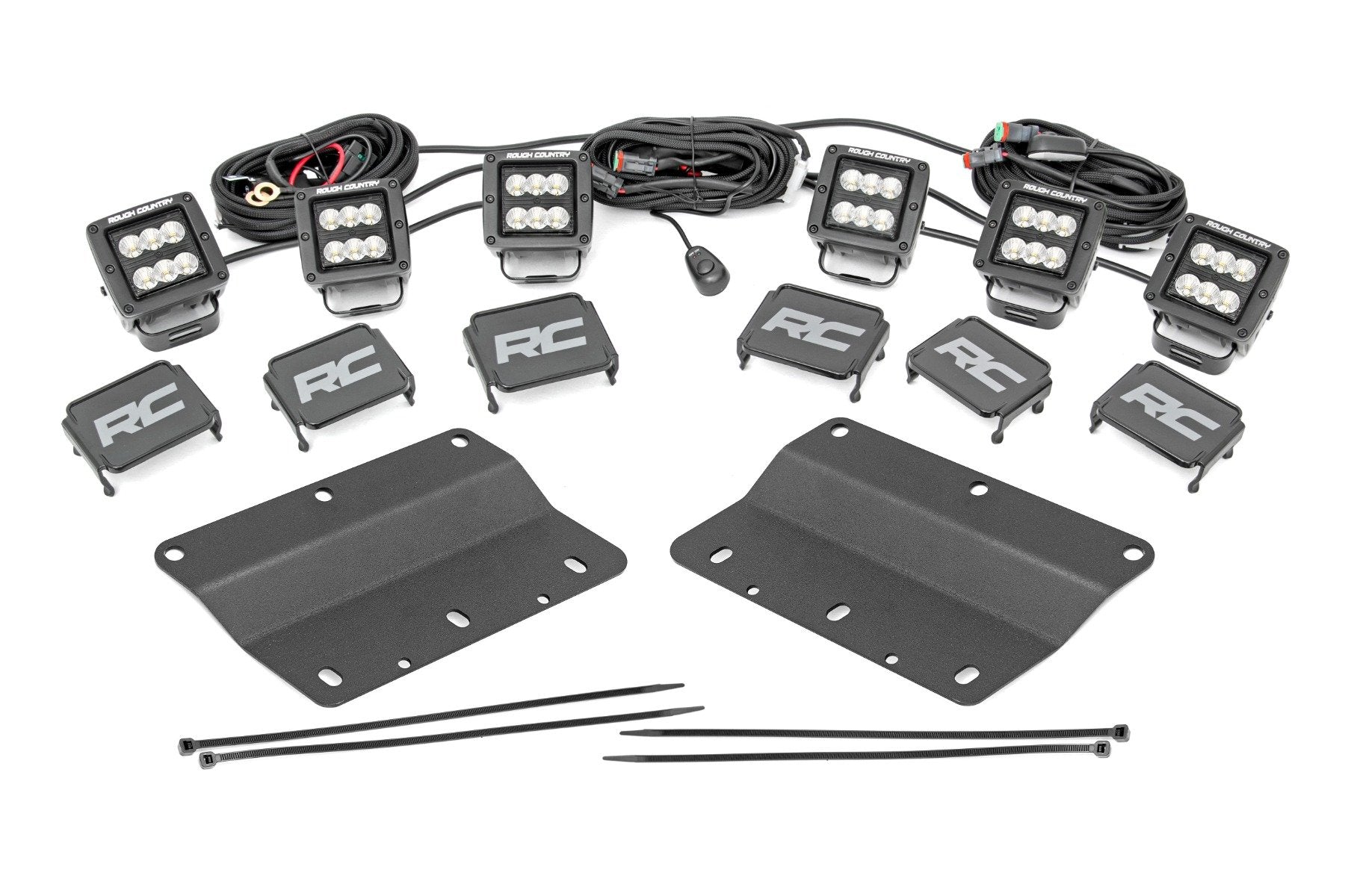 LED Light Kit | Fog Mount | Triple 2" Black Pair | Flood | Ford Bronco (21-25)