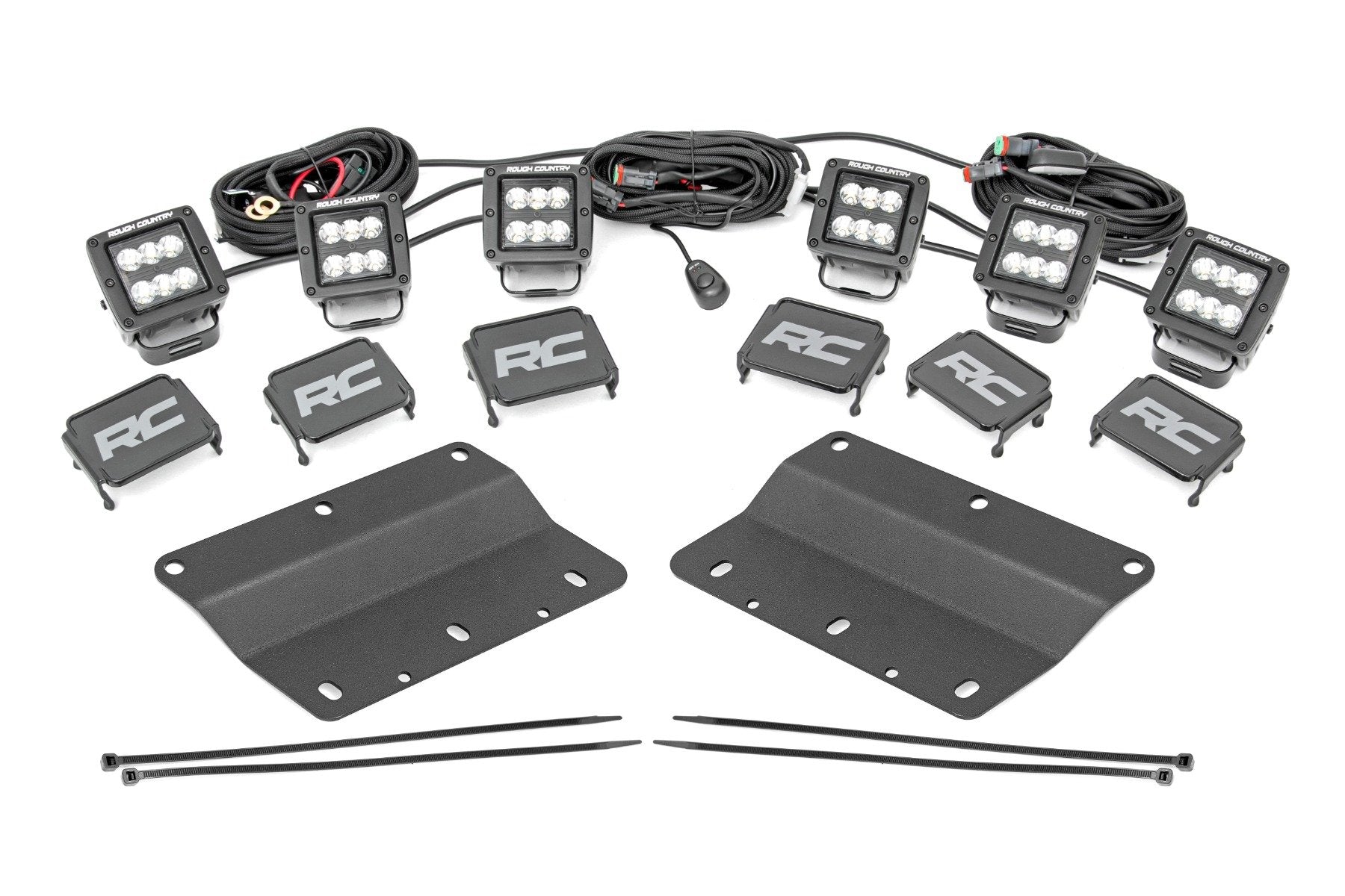 LED Light Kit | Fog Mount | Triple 2" Black Pair | Spot | Ford Bronco (21-25)