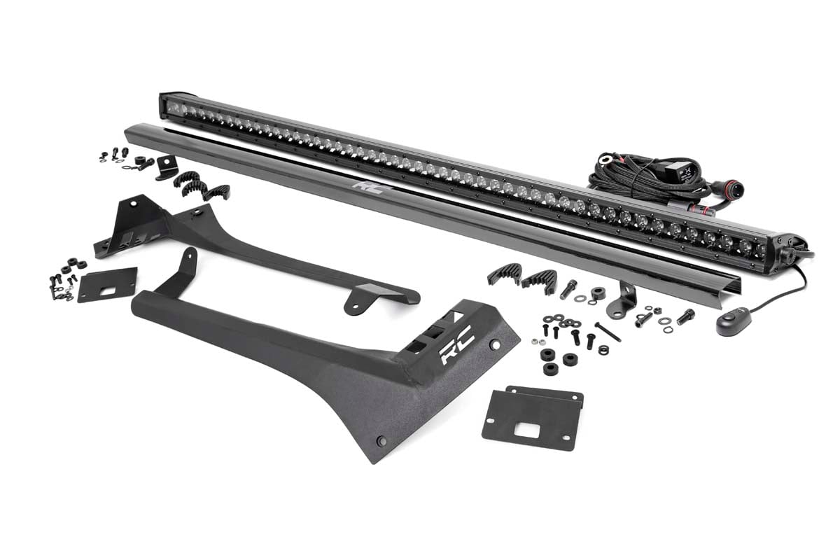 LED Light Kit | Windshield Mount | 50" BLK Single Row | Jeep Gladiator JT/Wrangler JL (18-25)