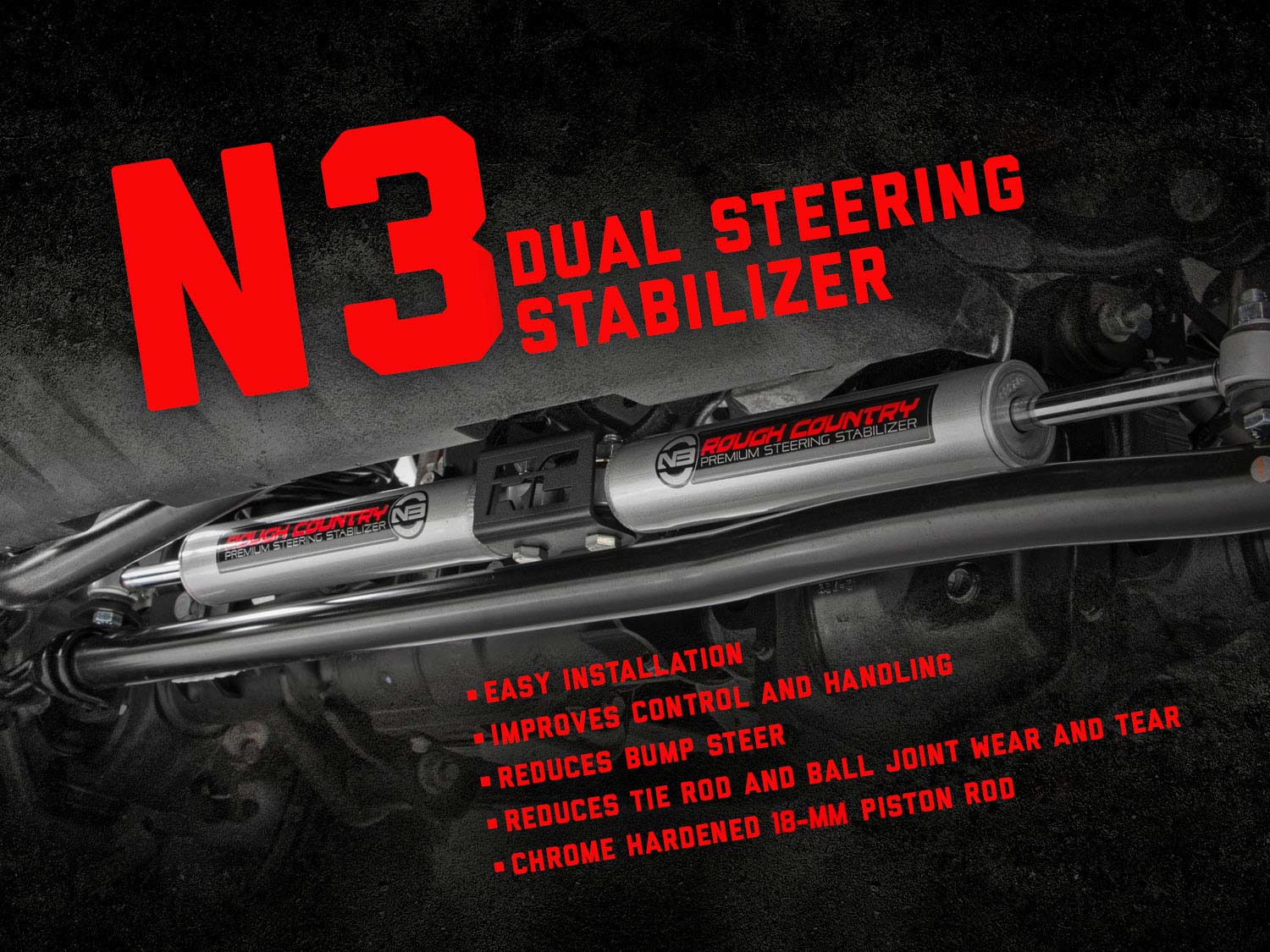 N3 Steering Stabilizer | Dual | 2-8 Inch Lift | Ford F-250/F-350 Super Duty (05-24)