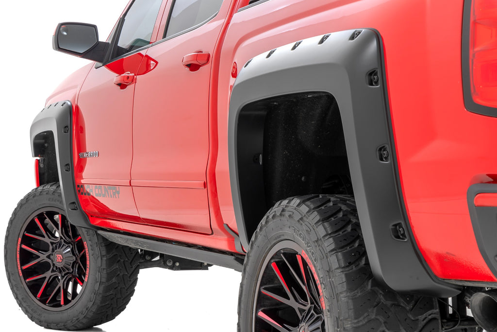 Pocket Fender Flares | 6'7" & 8' Bed | G7J Rainforest Green | Chevy Silverado 1500 (14-18)/2500HD