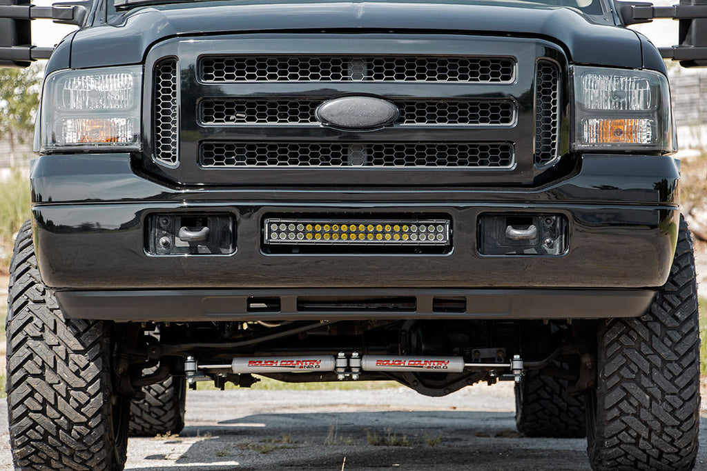 LED Light Kit | Bumper Mount | 20" Black Dual Row | Amber DRL | Ford F-250/F-350 Super Duty (05-07)