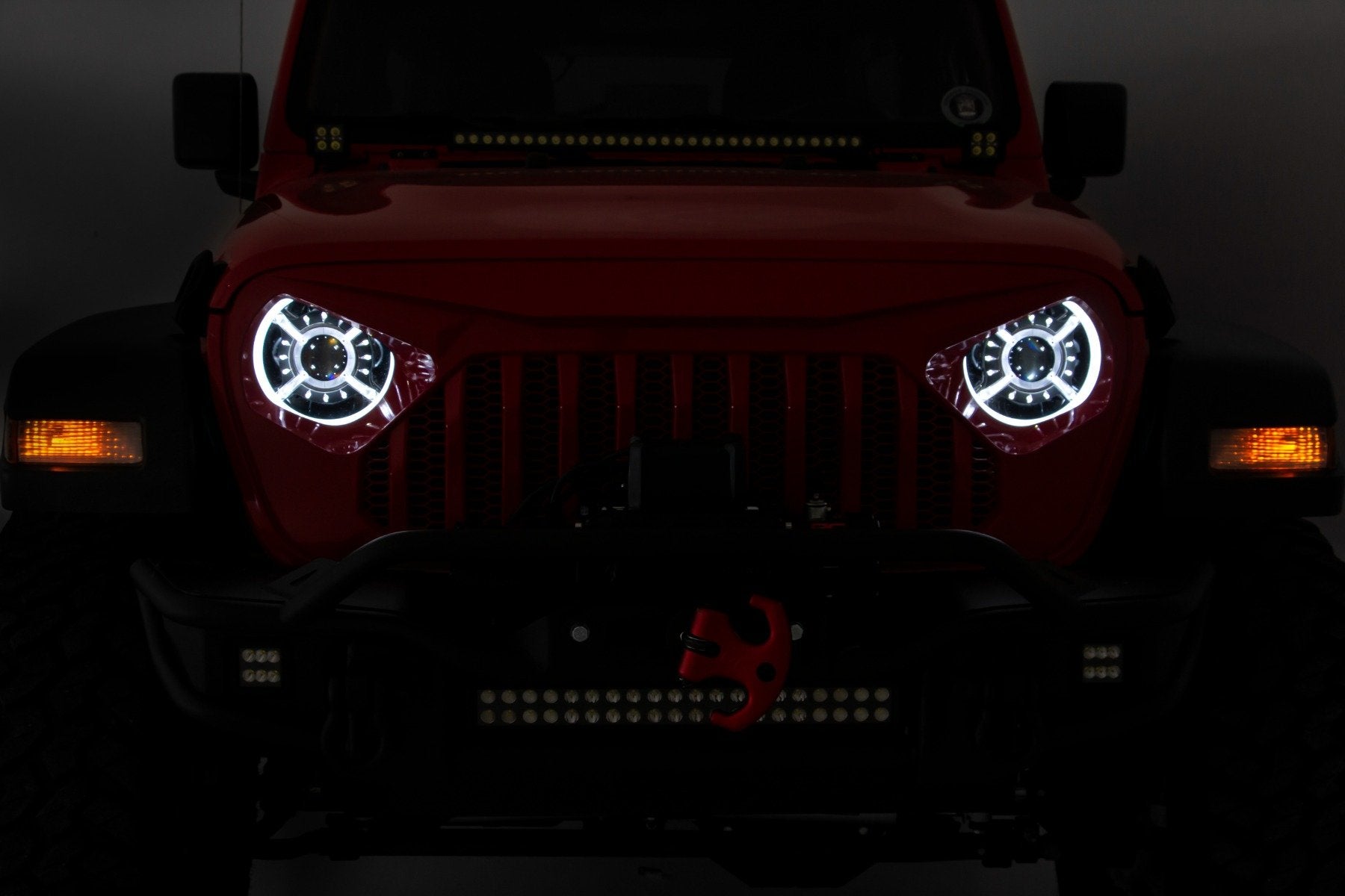 9 Inch DRL Halo LED Headlights | DOT Approved | Jeep Gladiator JT/Wrangler JL (18-25)