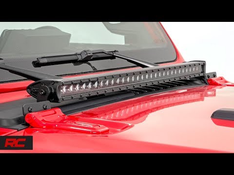 LED Light Kit | Hood Mount | 30" Black Single Row | Jeep Gladiator JT/Wrangler JL (18-25) - Video