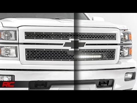 Mesh Grille | 30" Single Row LED | Black | Chevy Silverado 1500 (14-15) - Video