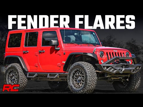 High Clearance LED Flat Fender Flare Kit | UV Treated | Jeep Wrangler JK (07-18) - Video